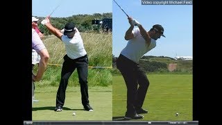 Jon Rahm golf swing  Long Iron faceon amp downtheline July 2017 [upl. by Healion]