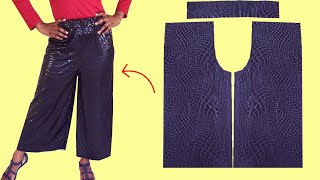 Very Easy Culottes Cutting And StitchingSewing Techniques For BeginnersCulottes Sewing Tutorial [upl. by Zurek]