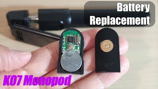 How to Open and Replace the Remote Battery for K07 Bluetooth Monopod Selfie Stick [upl. by Cirle972]