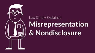 Misrepresentation and Nondisclosure  Contracts  Defenses amp Excuses [upl. by Solberg601]