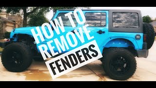 Removing Stock Fenders from a Jeep JKU [upl. by Knowles775]