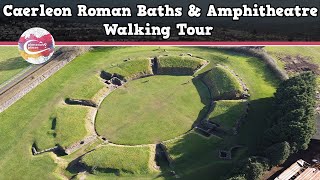 CAERLEON ROMAN BATHS amp AMPHITHEATRE WALES  Walking Tour  Pinned on Places [upl. by Arymas]