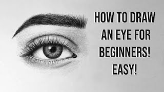 HOW TO DRAW AN EYE FOR BEGINNERS EASY TUTORIAL [upl. by Ahsai]