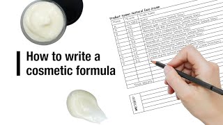 How to write a cosmetic formula [upl. by Ffej]