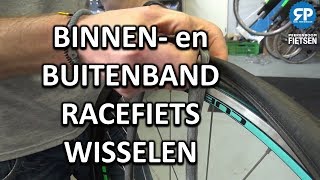 BINNEN en BUITENBAND RACEFIETS VERVANGEN zo doe je dat [upl. by Enieledam999]