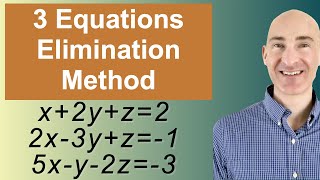 Solving Systems of 3 Equations Elimination [upl. by Eelyma]