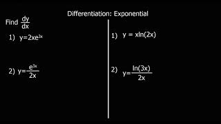 Differentiation  e and ln [upl. by Aitnyc]