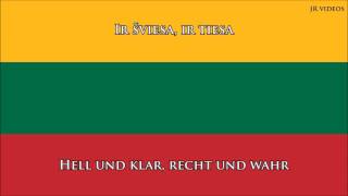 Nationalhymne von Litauen LTDE Text  Anthem of Lithuania [upl. by Uziel161]