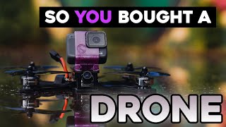 So you bought a FPV Drone unboxing set up how to test fly [upl. by Aslin]