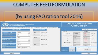 Computer Feed Formulation by FAO Ration Tool [upl. by Maria]