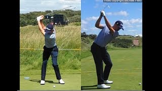 Justin Thomas golf swing  Long Iron faceon amp downtheline July 2017 [upl. by Greenwald290]