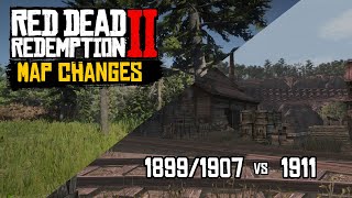 RDR2  Map Changes 18991907 vs 1911 RDR vs RDR2 [upl. by Vikky]