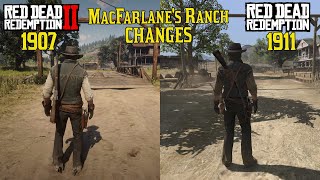 RDR1 VS RDR2 1907 to 1911 World Map Changes Over Time MacFarlanes Ranch Evolution [upl. by Lamson822]