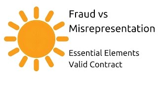 Fraud vs Misrepresentation  Other Essential Elements of a Valid Contract  CA CPT  CS amp CMA [upl. by Matthiew]