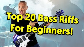 Top 20 MUST KNOW Bass Riffs For Beginners tabs amp tutorial [upl. by Raleigh767]