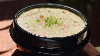 YACHAE JUK 야채 죽  Quick Korean Vegetable Rice Porridge [upl. by Ydnirb]