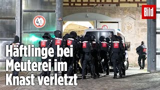 Gefängnismeuterei Polizei stürmt Knast in Thüringen  JVA Untermaßfeld [upl. by Anirdnajela]