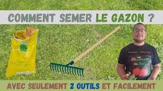 Comment semer LE GAZON  sans rouleau [upl. by Mellar43]